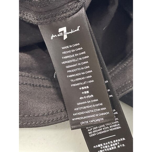 7 For All Mankind Pants Size 27 Darte Coated Boyfriend Jogger Pants Black Grunge - Picture 6 of 11